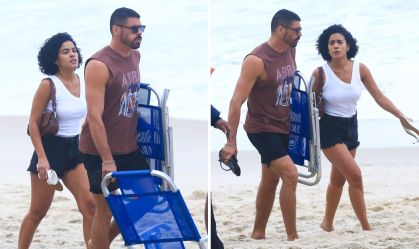 Paparazzo flagra Cauã Reymond e Bella Campos em gravação de "Vale Tudo"