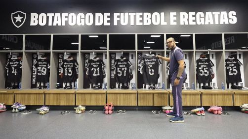 Vestiário do Botafogo para partida contra o Cruzeiro pelo Brasileirão