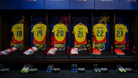 Vestiário da Colômbia para a decisão da Copa América Feminina