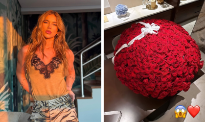 Em Dubai, Virginia ganha buquê após receber caminhão de flores no SBT
