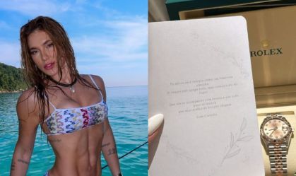 Virginia ganha Rolex de R$100 mil e bilhete misterioso: "Com carinho"