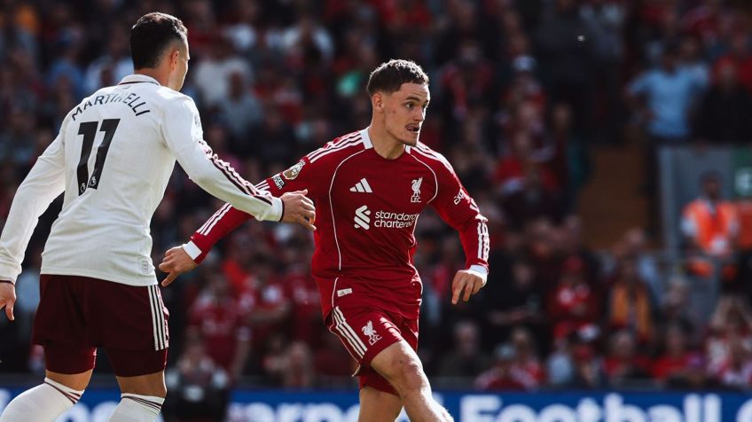 Liverpool e Arsenal se enfrentando na Premier League em agosto de 2025 • Foto: Divulgação/ Liverpool