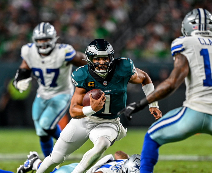 Em jogo marcado por paralisação, os Eagles venceram os Cowboys por 24 a 20 na abertura da NFL