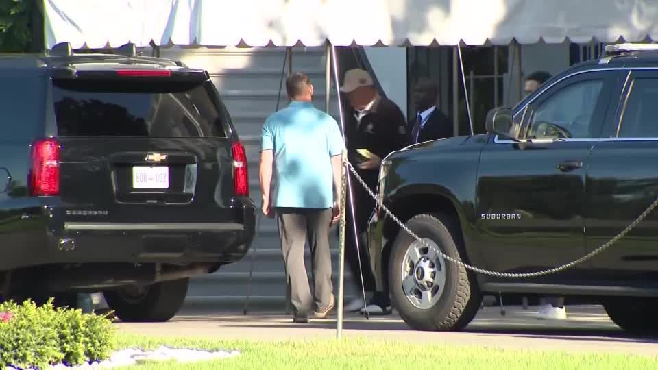 Trump leaves the White House for Labor Day golf outing