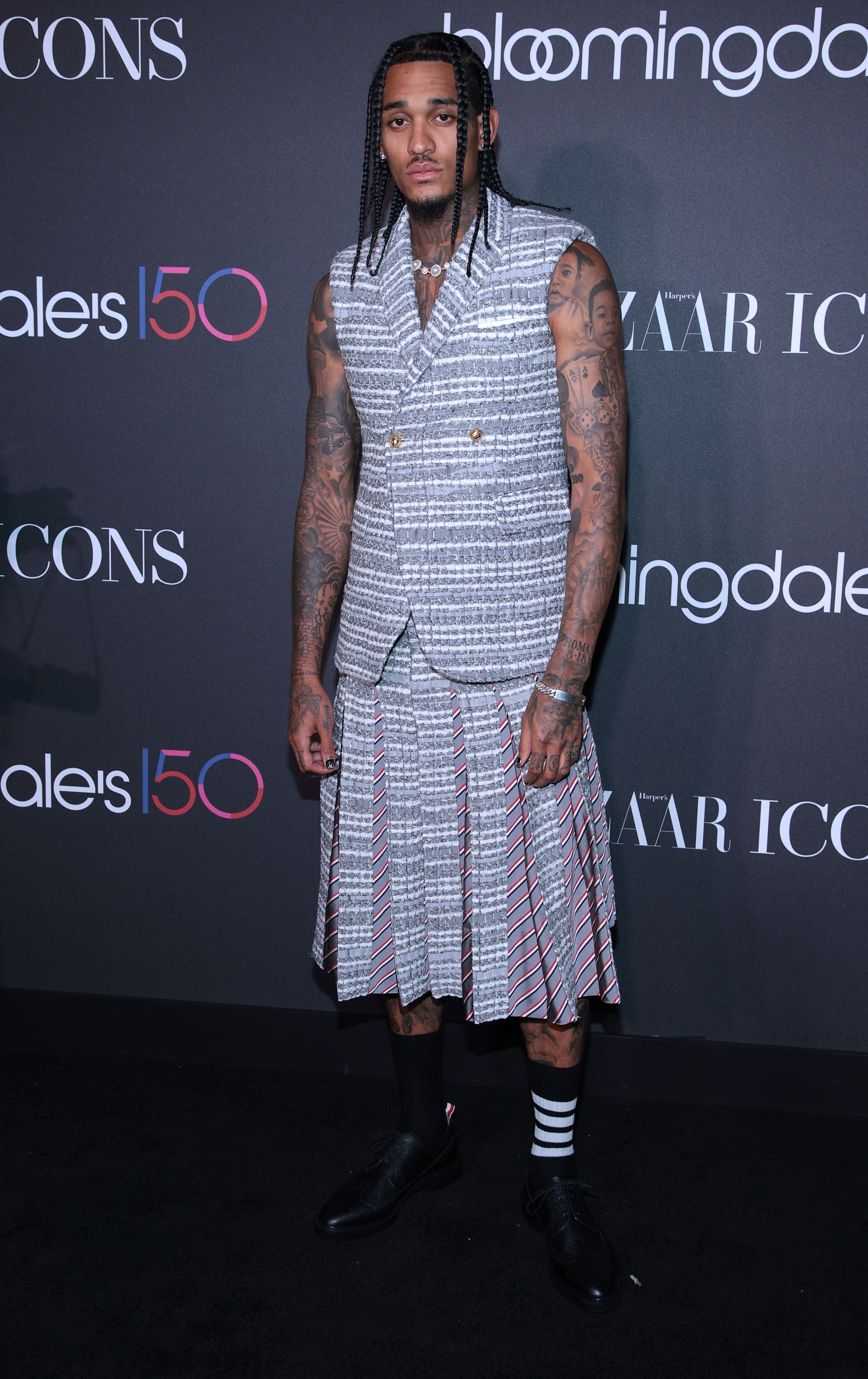 Jordan Clarkson esbanja seu estilo • Dimitrios Kambouris/Getty Images for Harper's BAZAAR
