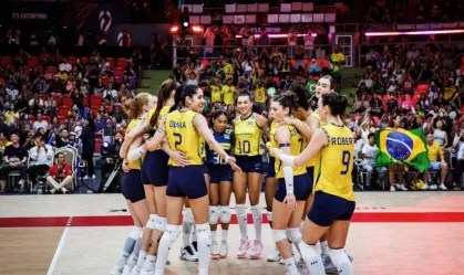 Seleção Brasileira Feminina durante Mundial de Vôlei