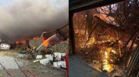 Incêndio atinge fábrica de artigos de natal na Grande BH; veja vídeo