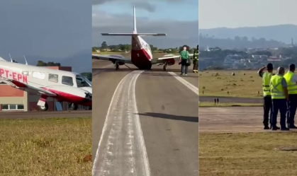 Vídeo: após apresentar pane, avião faz pouso de emergência em SP