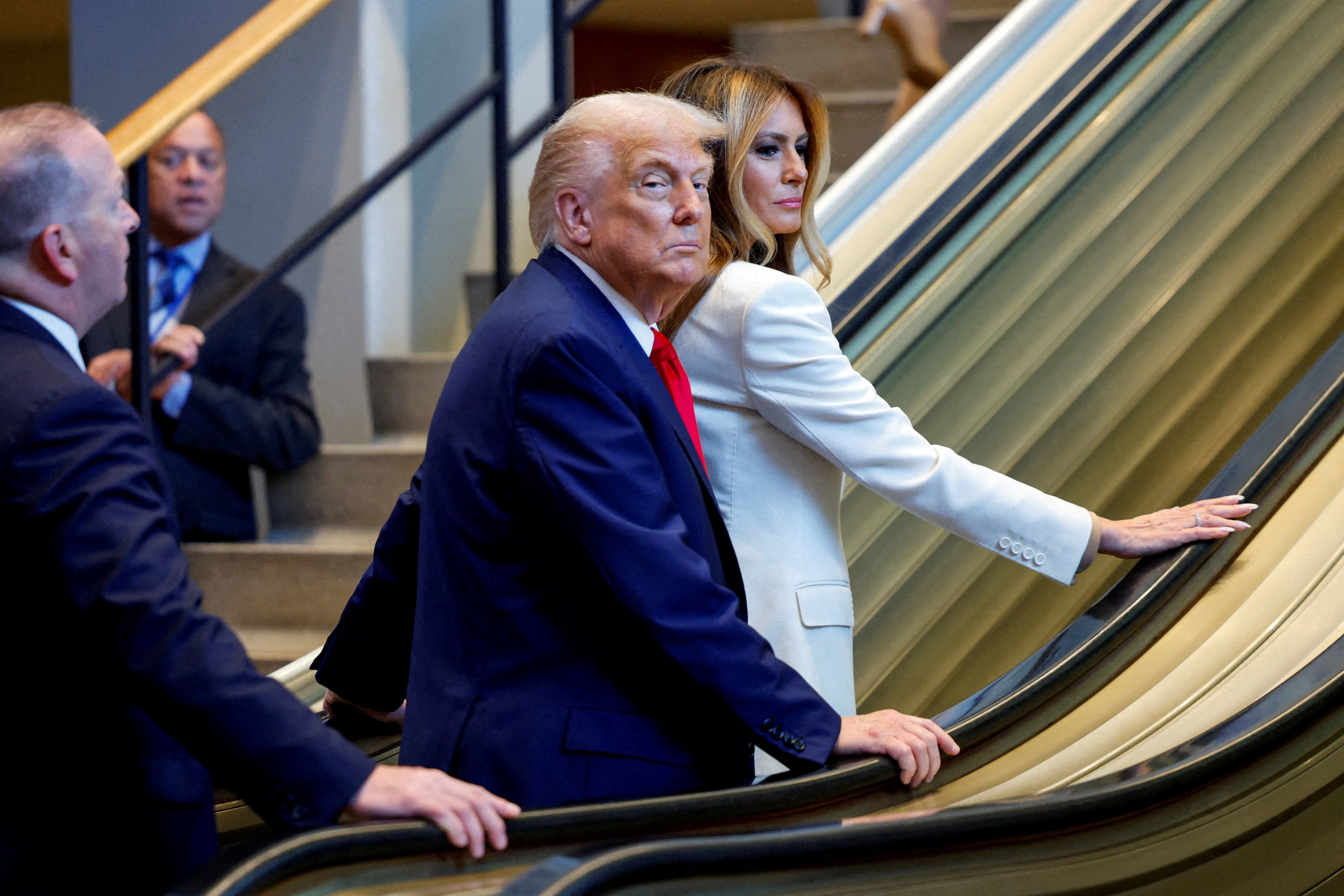 Presidente dos EUA, Donald Trump, e a primeira-dama Melania Trump em Nova York