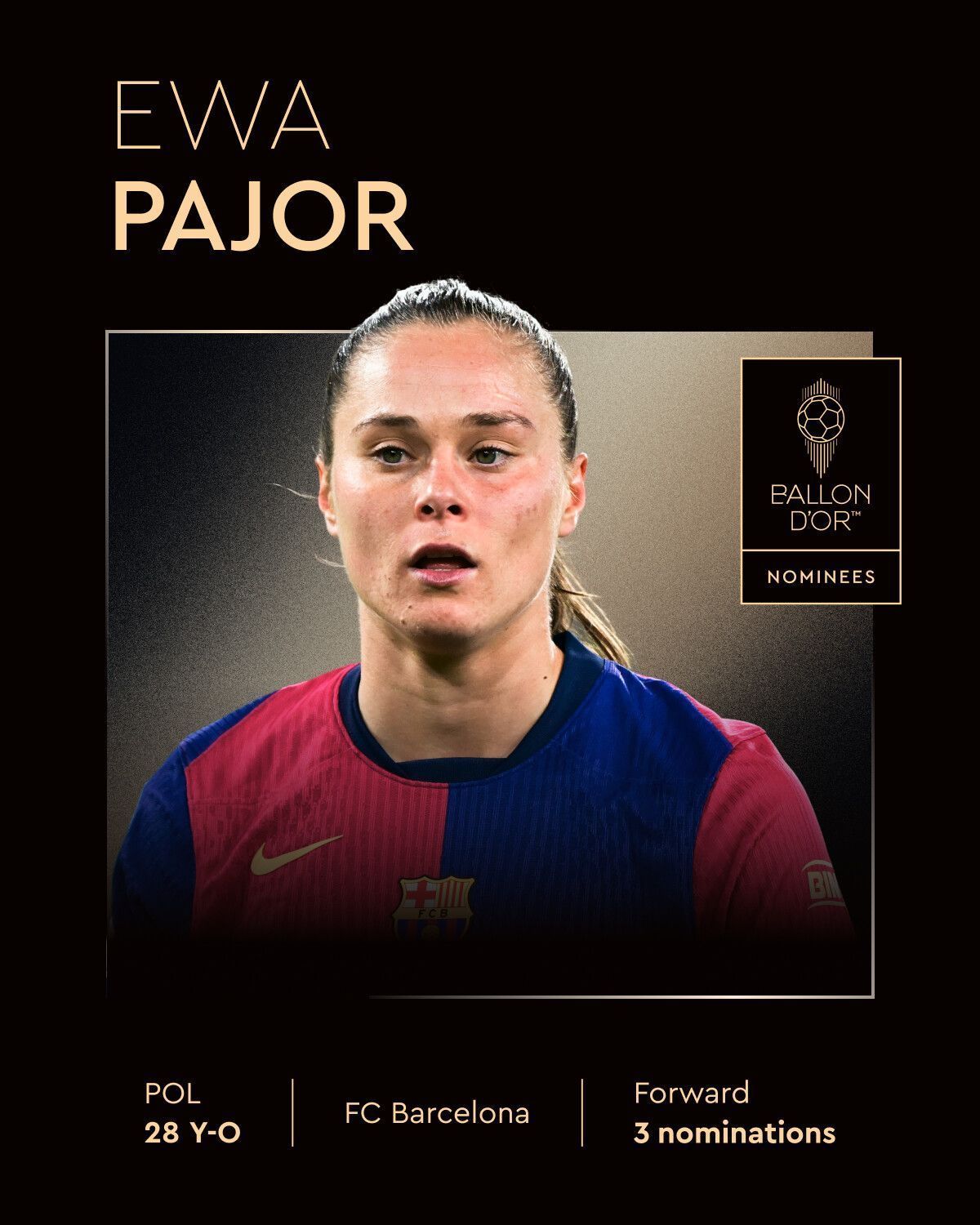 Ewa Pajor (FC Barcelona) • Divulgação/ballondor