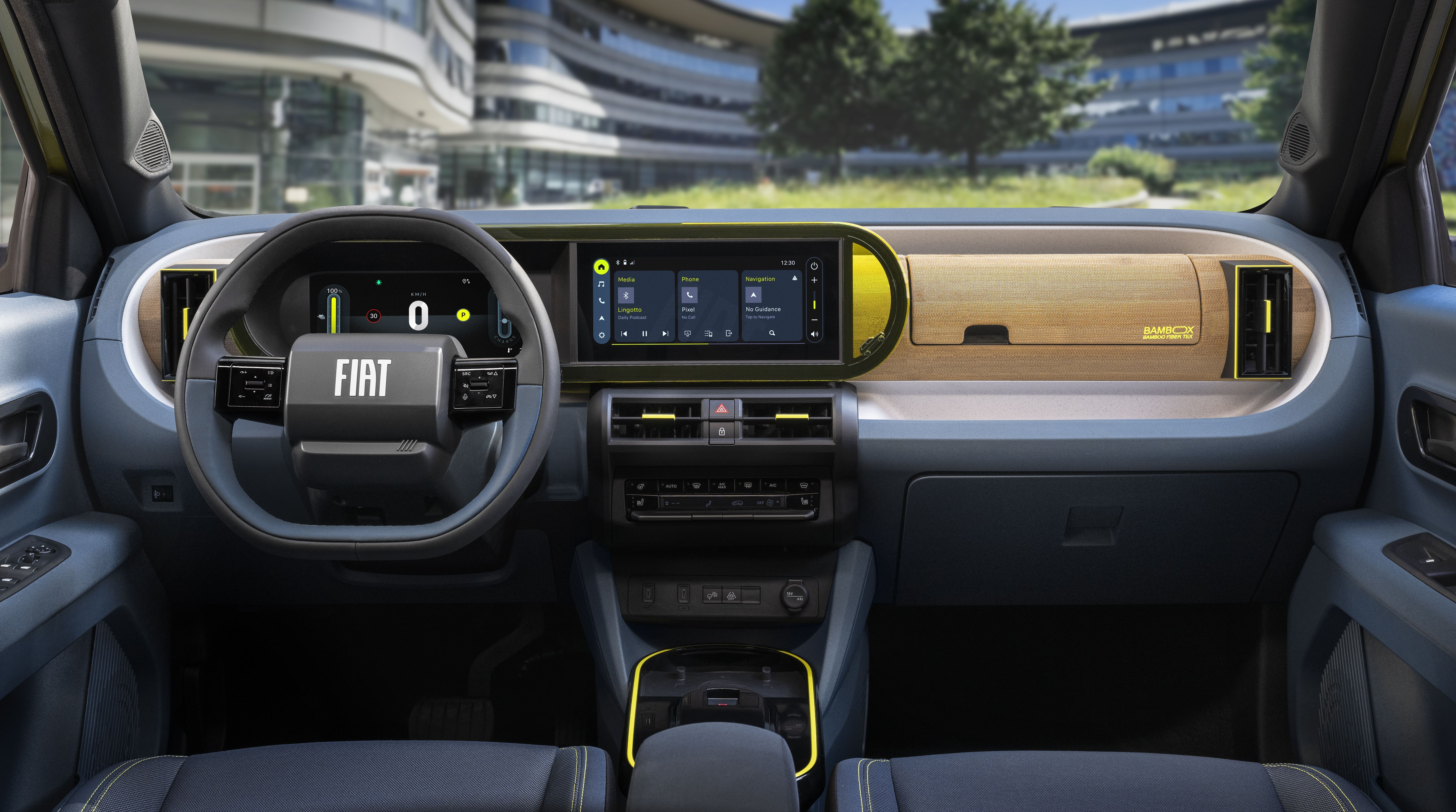 Fiat Grande Panda 2026: interior também tem estilo geométrico • Fiat/Divulgação