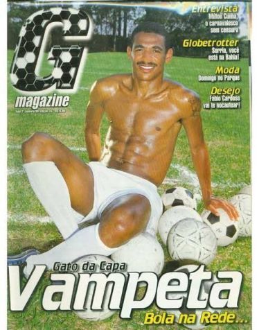 Capa da revista G Magazine com Vampeta, em 1999 • G Magazine/Vampeta