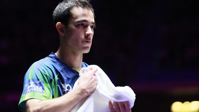 Hugo Calderano é derrotado por chinês e fica com a prata no WTT de Macau • VCG/VCG via Getty Images