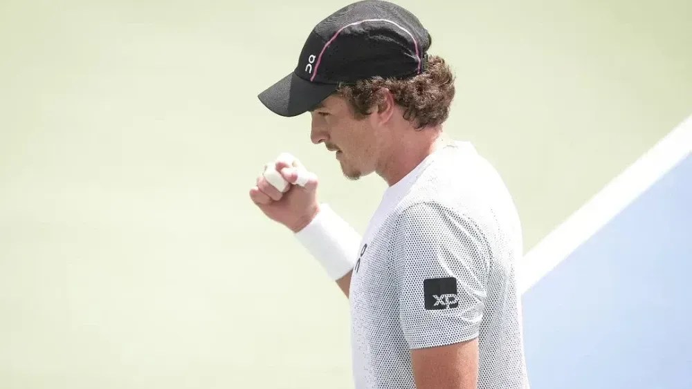 João Fonseca em ação no US Open, nos Estados Unidos