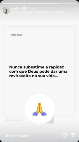 Petros posta mensagem enigmática nas redes sociais • Reprodução/Redes sociais