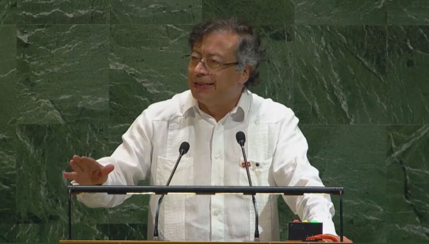 Presidente da Colômbia, Gustavo Petro, discursa na Assembleia Geral da ONU • Reprodução