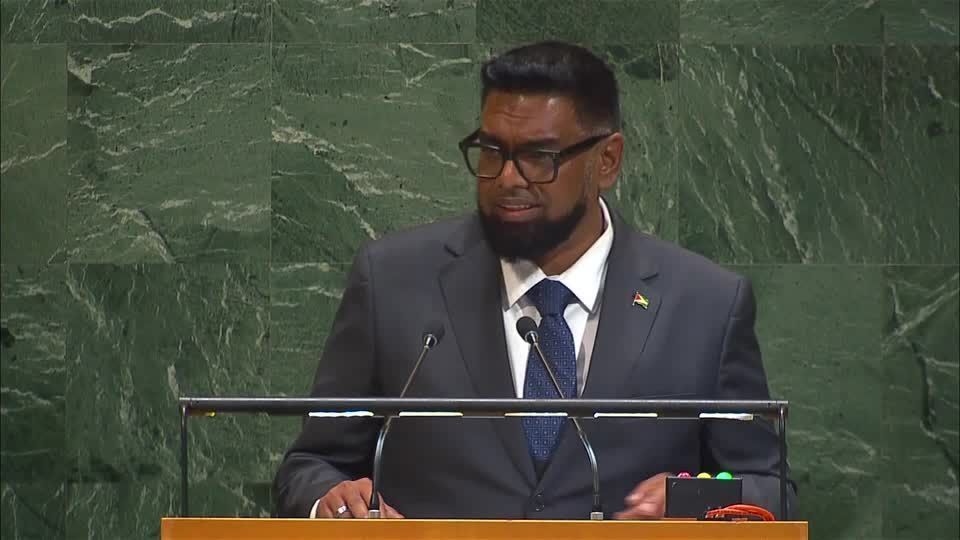 Presidente da Guiana, Irfaan Ali, na ONU