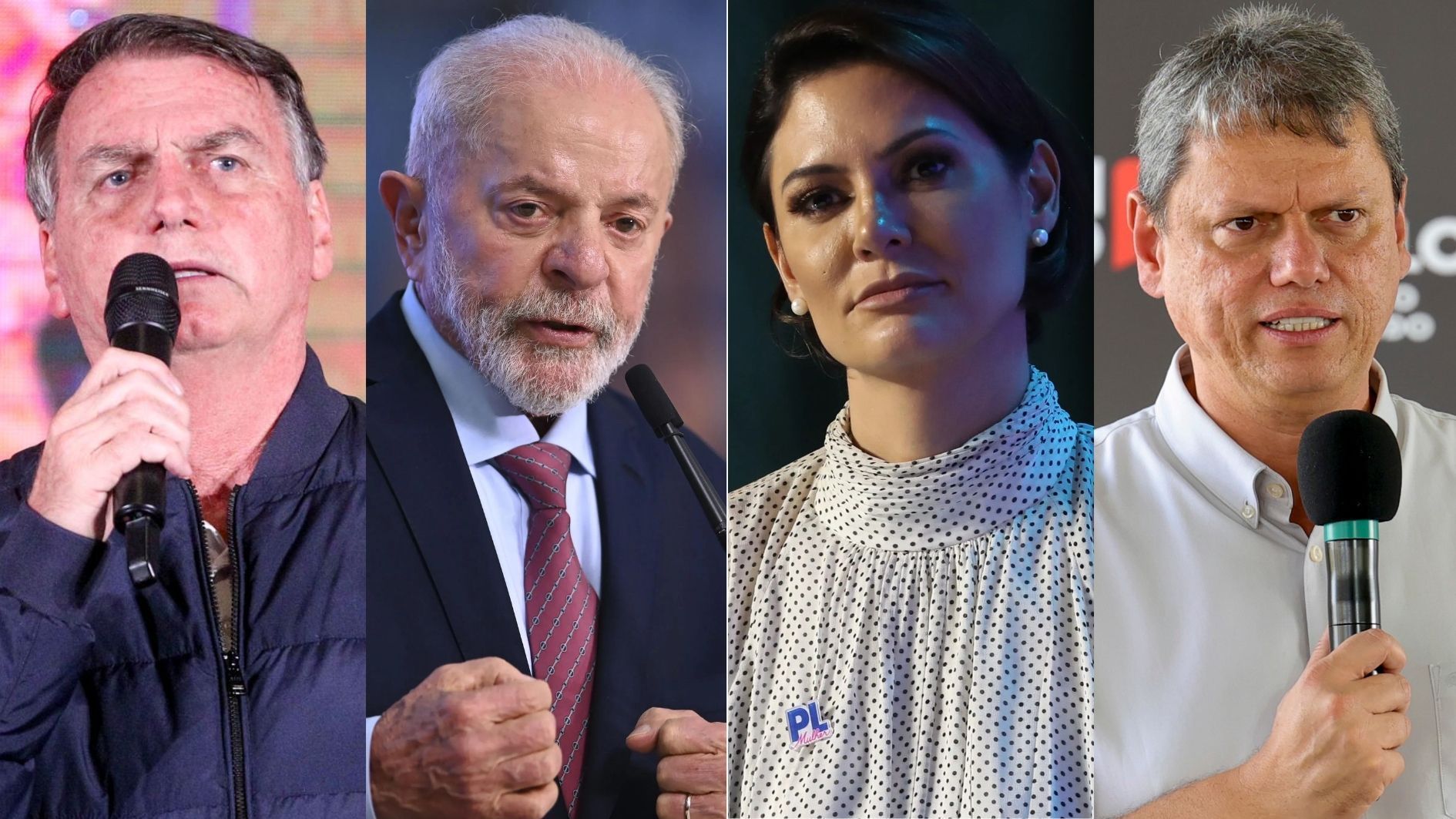Jair Bolsonaro, Lula, Michelle Bolsonaro e Tarcísio de Freitas