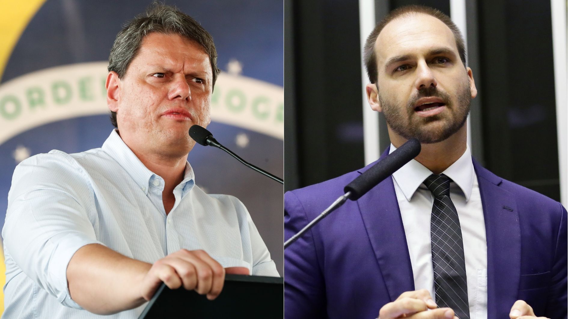 Tarcísio de Freitas e Eduardo Bolsonaro