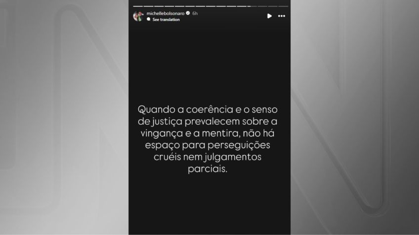 Mensagem compartilhada pela ex-primeira-dama Michelle Bolsonaro (PL) em seu perfil no Instagram • Reprodução