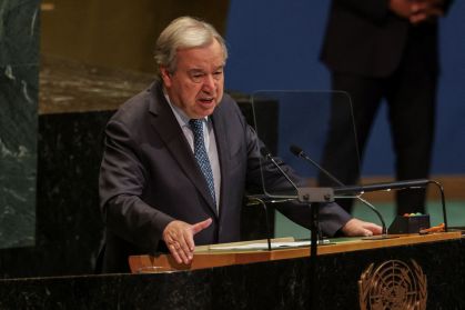 Secretário-geral da ONU, António Guterres, na sede em Nova York, nos EUA