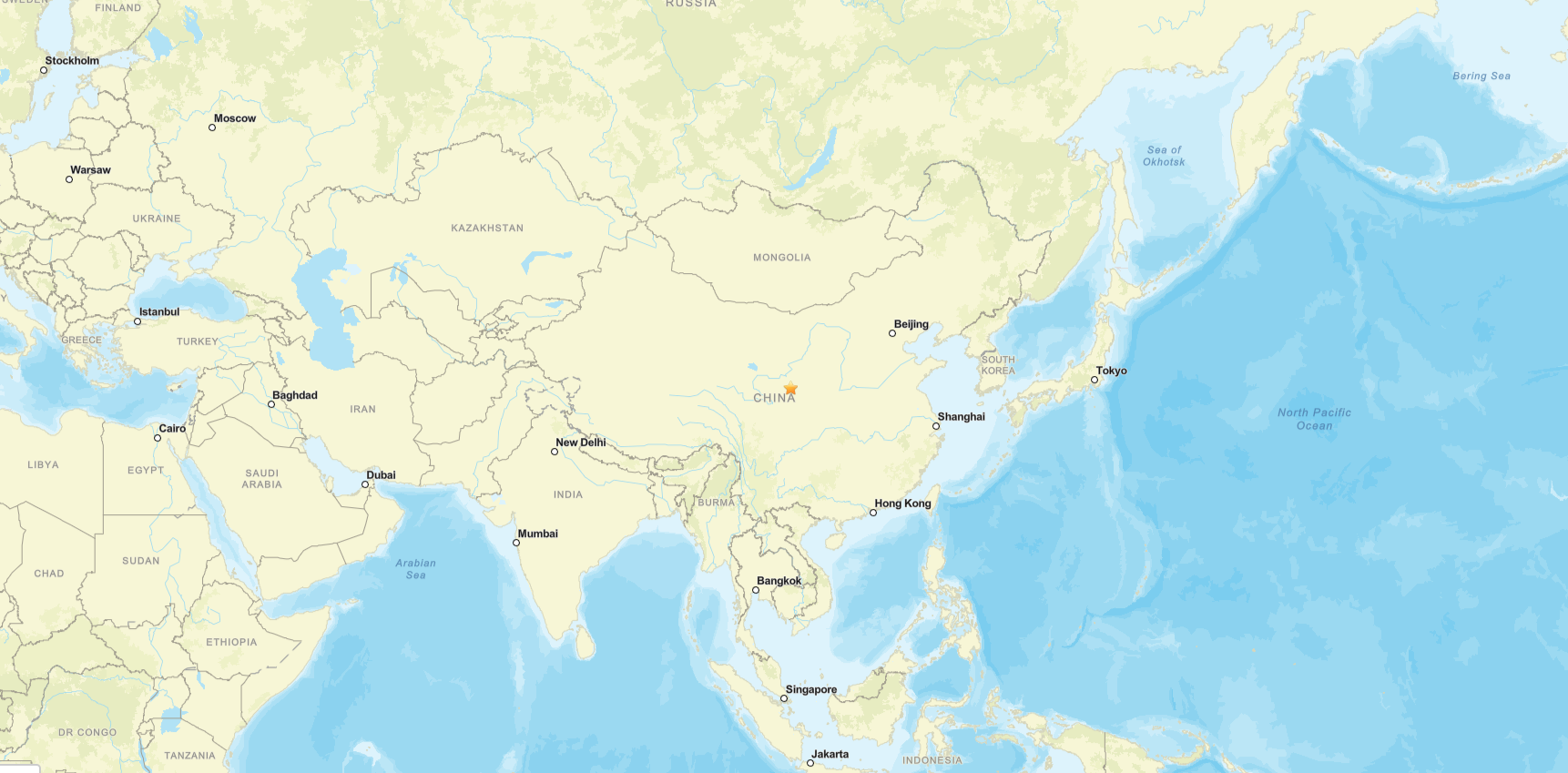 Terremoto na China, USGS
