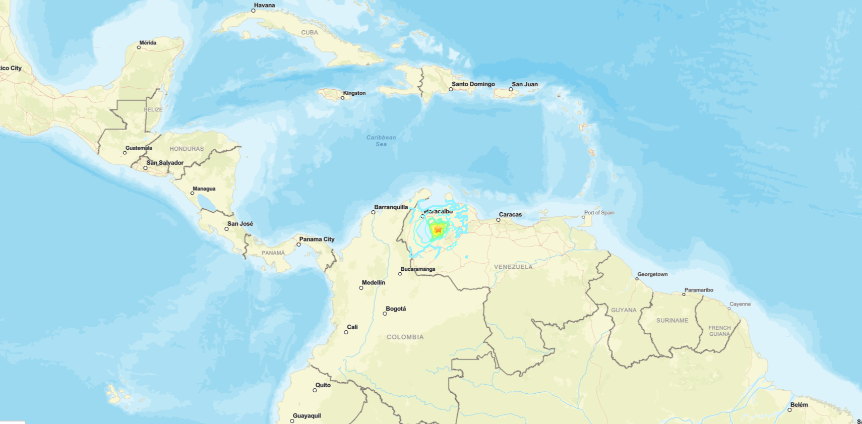 Terremoto na Venezuela, USGS