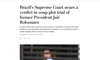 Imprensa internacional repercute voto de Moraes no julgamento de Bolsonaro