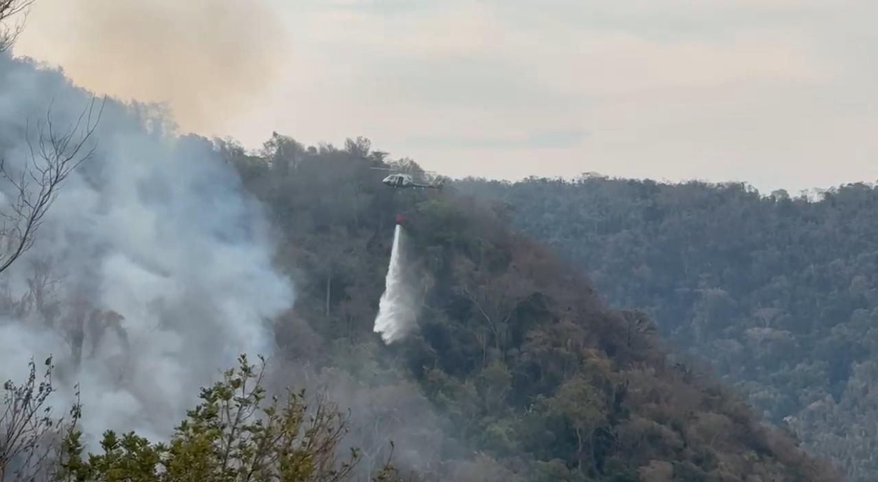 Incêndio em área de vegetação Timburi (SP)
