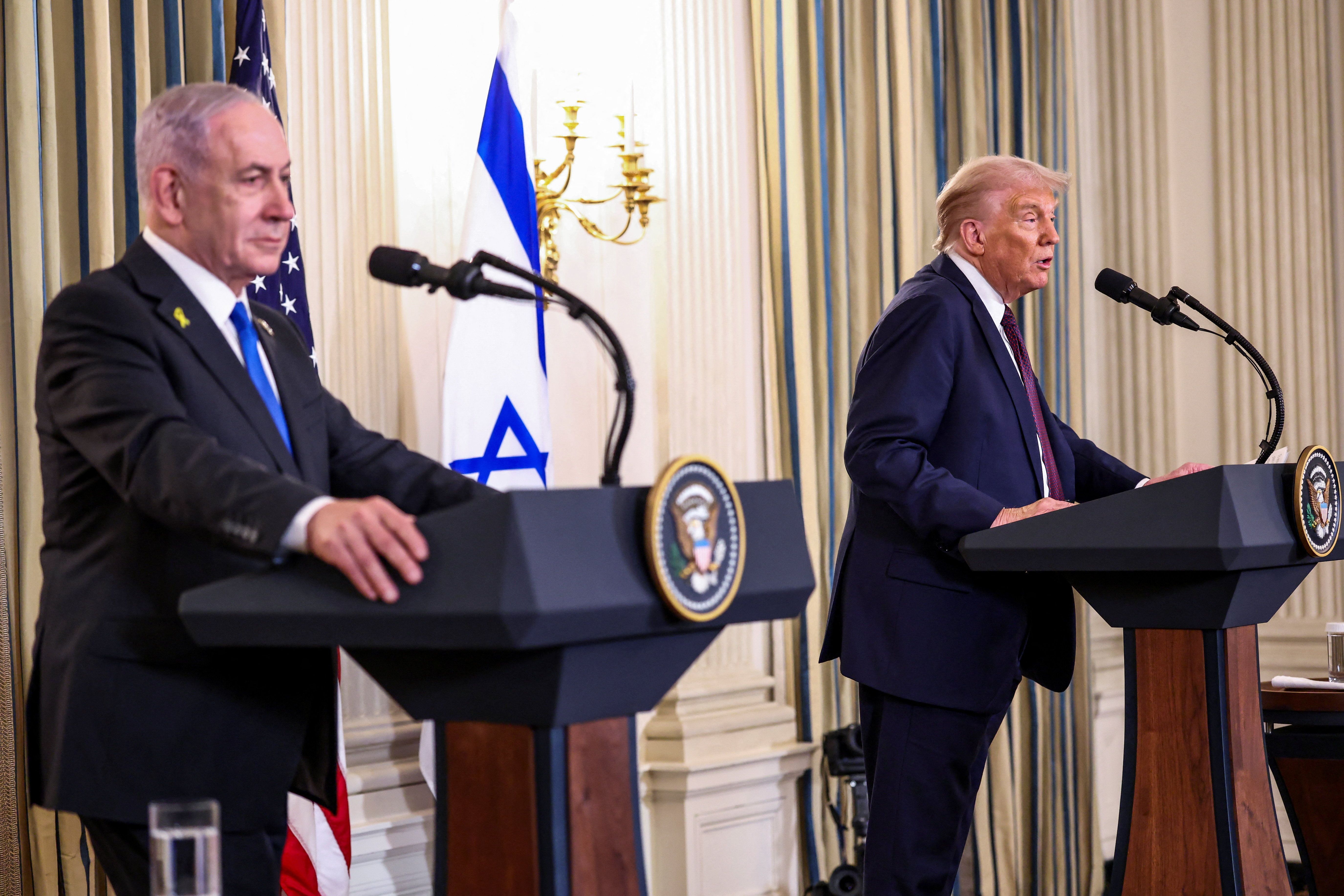 Trump e Netanyahu dão coletiva de imprensa na Casa Branca