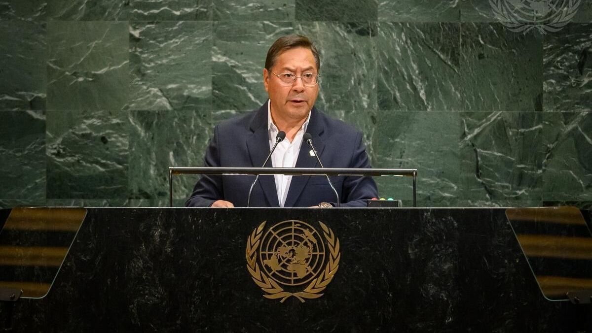 Luis Alberto Arce Catacora, Presidente Constitucional do Estado Plurinacional da Bolívia, discursa no debate geral da octogésima sessão da Assembleia Geral.