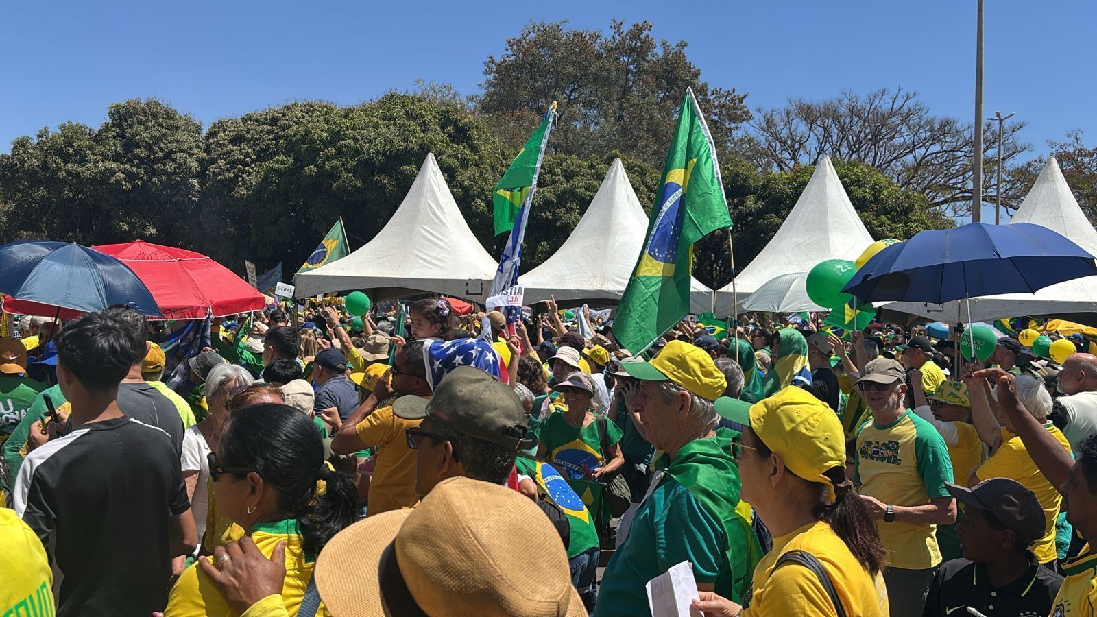Manifestantes pró-Bolsonaro em Brasília