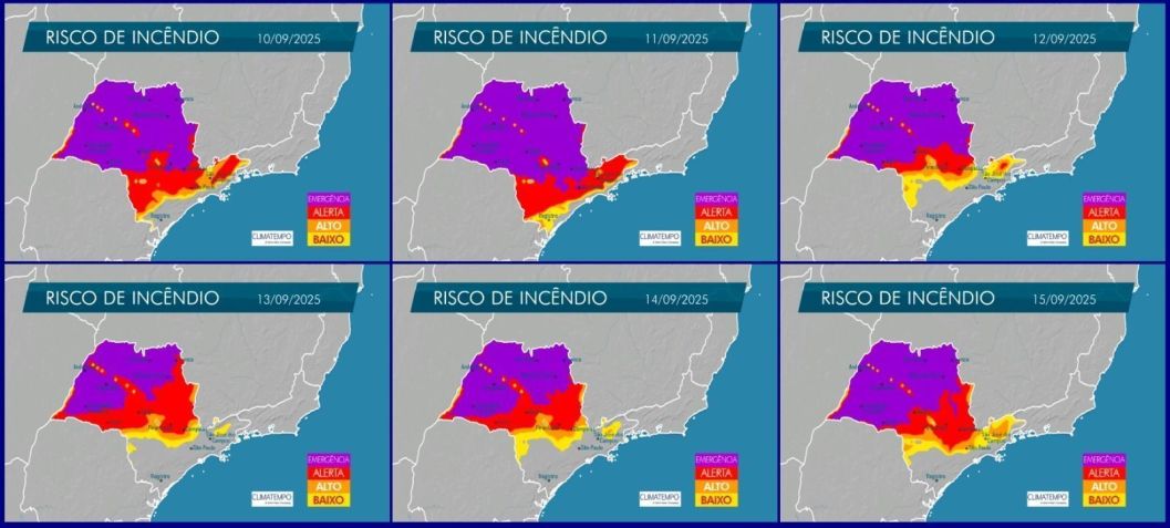 Mapa de risco de incêndio- Defesa Civil • Divulgação Defesa Civil