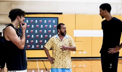 Novo armador? Adam Sandler participa de treino com jogadores do Miami Heat