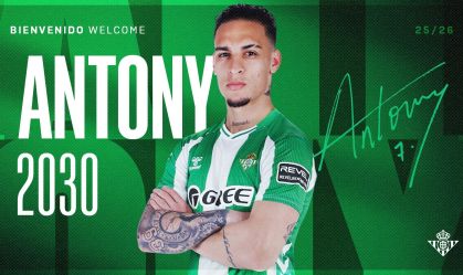 Após longa negociação, Betis anuncia Antony em definitivo