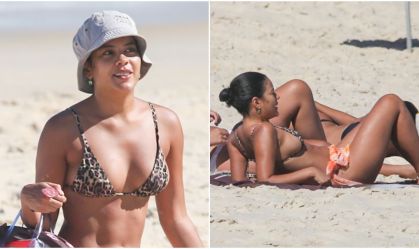 Bella Campos renova bronze ao lado de amigas em praia no Rio de Janeiro; veja