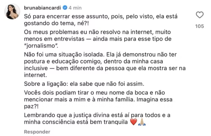 Bruna Biancardi não gostou do que Virginia Fonseca disse e se manifestou • Reprodução/Instagram
