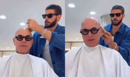 Chay Suede inverte papéis e raspa a cabeça de seu cabeleireiro; veja