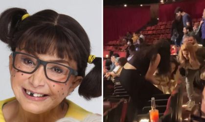 Após internação, Chiquinha, de "Chaves", cai em escada de teatro; veja