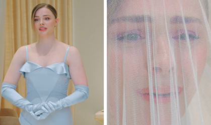Atriz Chloë Grace Moretz se casa de azul com modelo; veja detalhes do look
