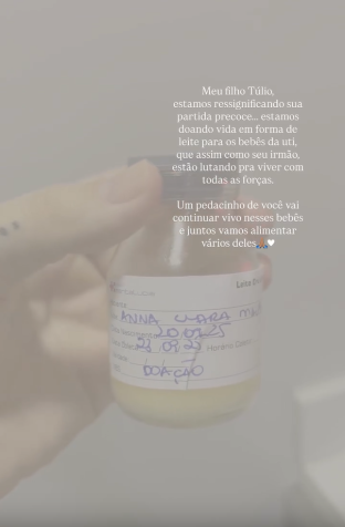 Clara Maia doou leite materno para UTI após perder bebê • Instagram/Clara Maia