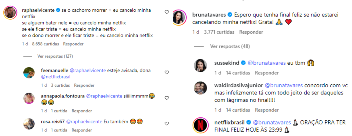 Netflix é "ameaçada" por quem quer final feliz no filme "Caramelo" • Reprodução/Instagram