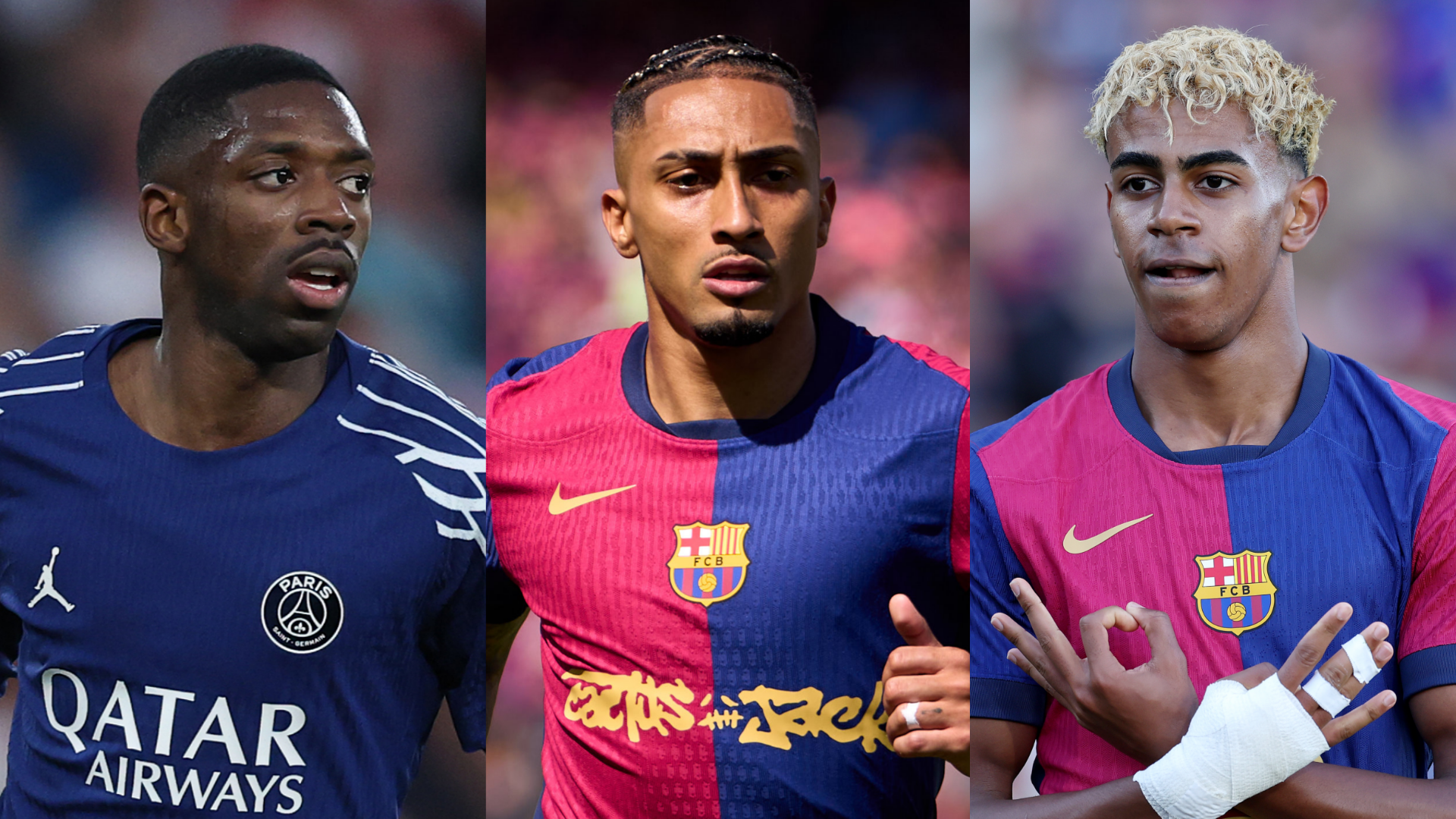 Raphinha, Yamal e Dembélé, os três favoritos à Bola de Ouro