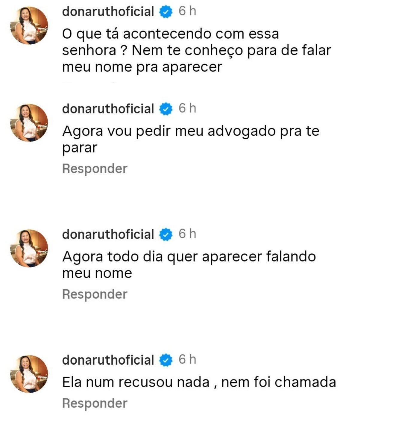 Dona Ruth rebate críticas de Roberta Miranda • Reprodução/X