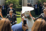 Faustão aparece em cadeira de rodas no casamento da filha Lara; veja