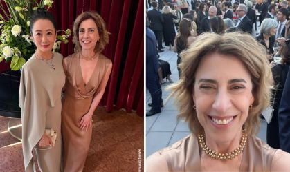 Em Veneza, Fernanda Torres posa com Zhao Tao e se despede do festival