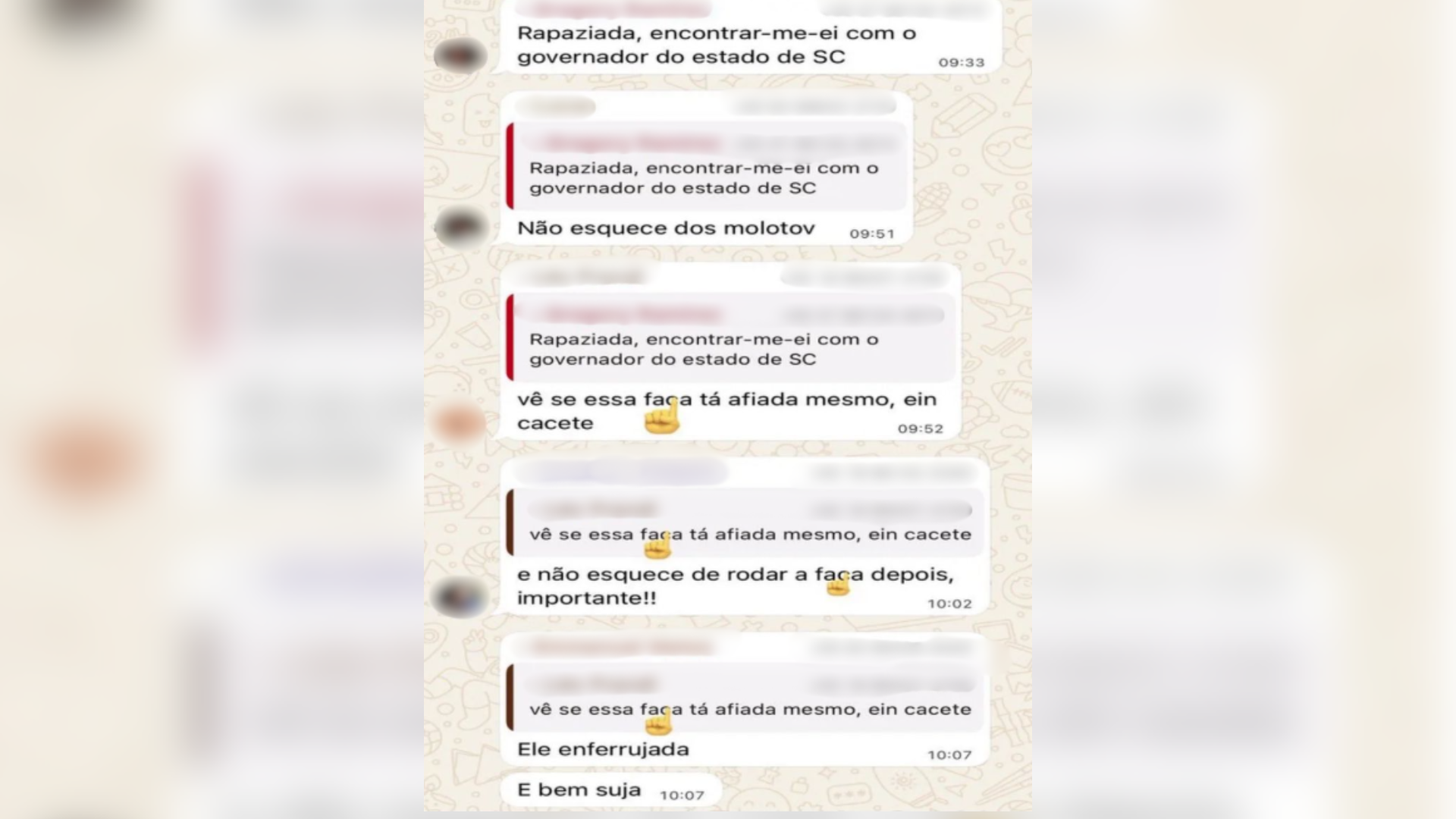 As conversas foram divulgadas nas redes sociais. • Reprodução