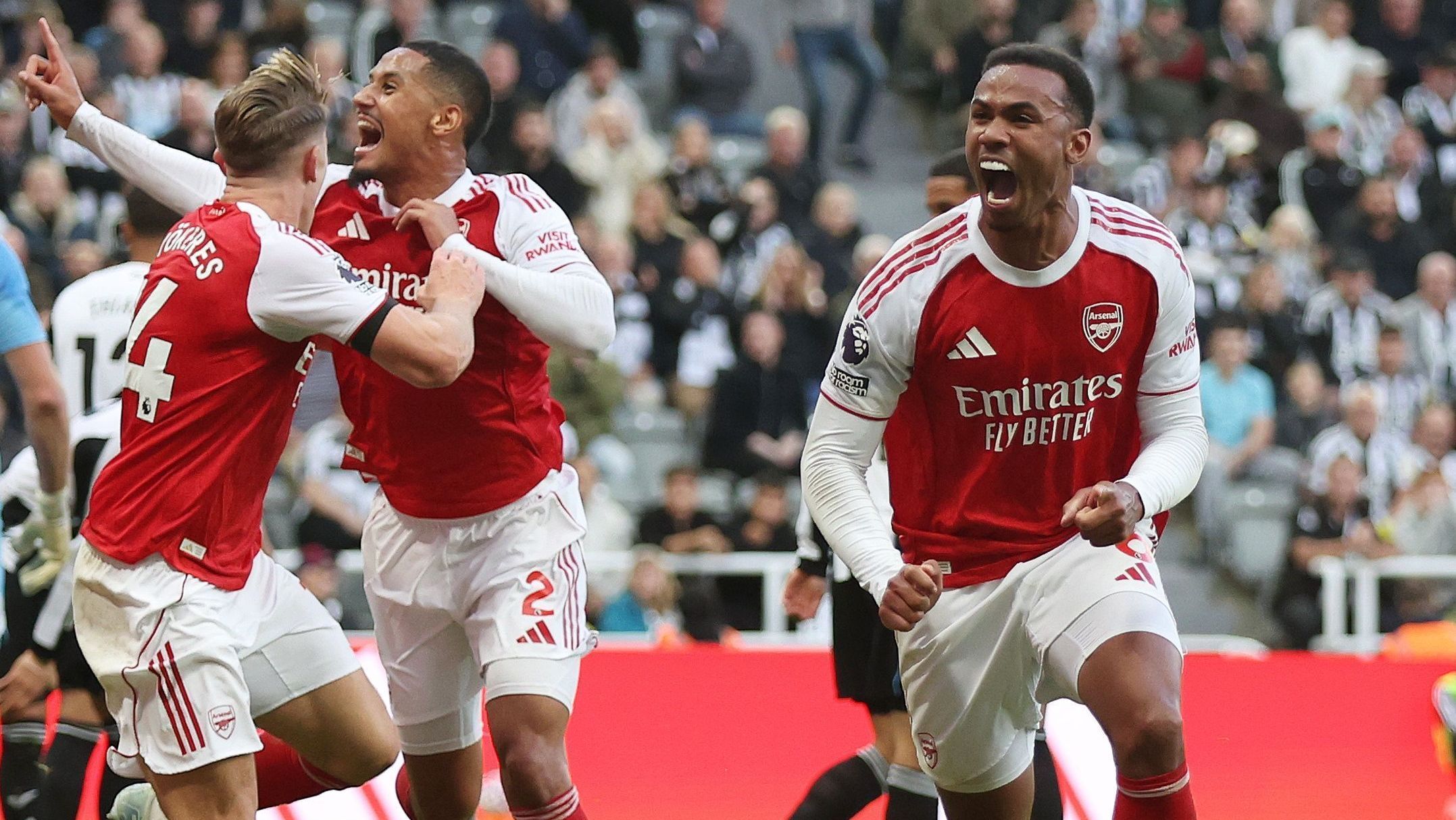 Gabriel Magalhães marca nos acréscimos e Arsenal vence Newcastle