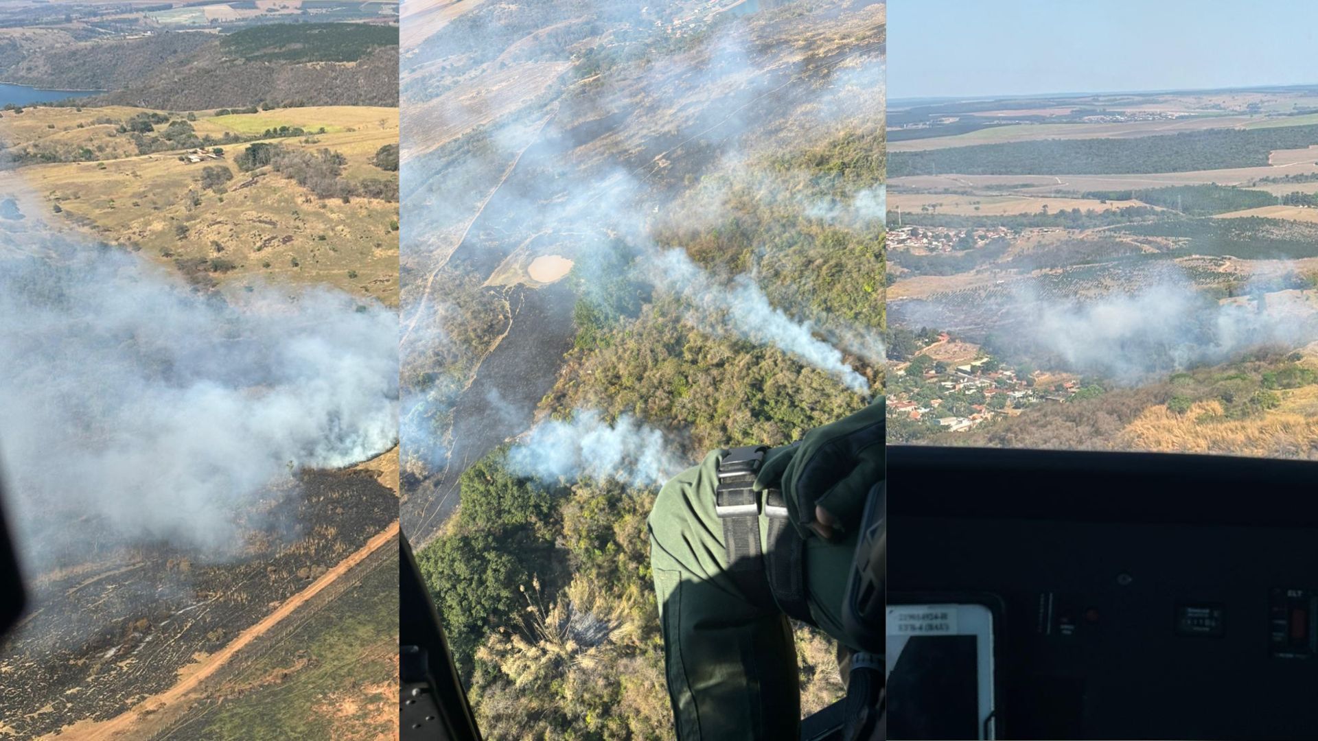 Focos de incêndio no interior de SP; equipes atuam para o combate • Agência SP