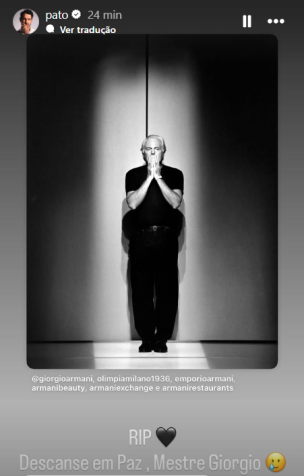 Pato homenageia Giorgio Armani no Instagram • Reprodução